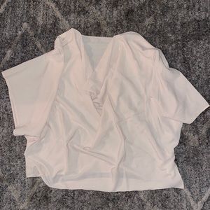 Off white cowl neck blouse. SIZE LARGE.
